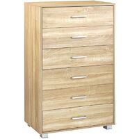 Mobile Cassettiera in Legno 6 Cassetti Rovere