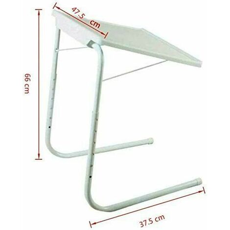 MESA AUXILIAR PLEGABLE BLANCA 6 NIVELES 52X39X70CM HASTA 10KG