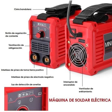 SVE MINI SOLDADOR INVERTER 250A TECNOLOGIA IGBT CORRIENTE CONTINUA DC MMA PANTALLA DITITAL PUERTO USB DE CARGA INCLUYE 5 ELEC
