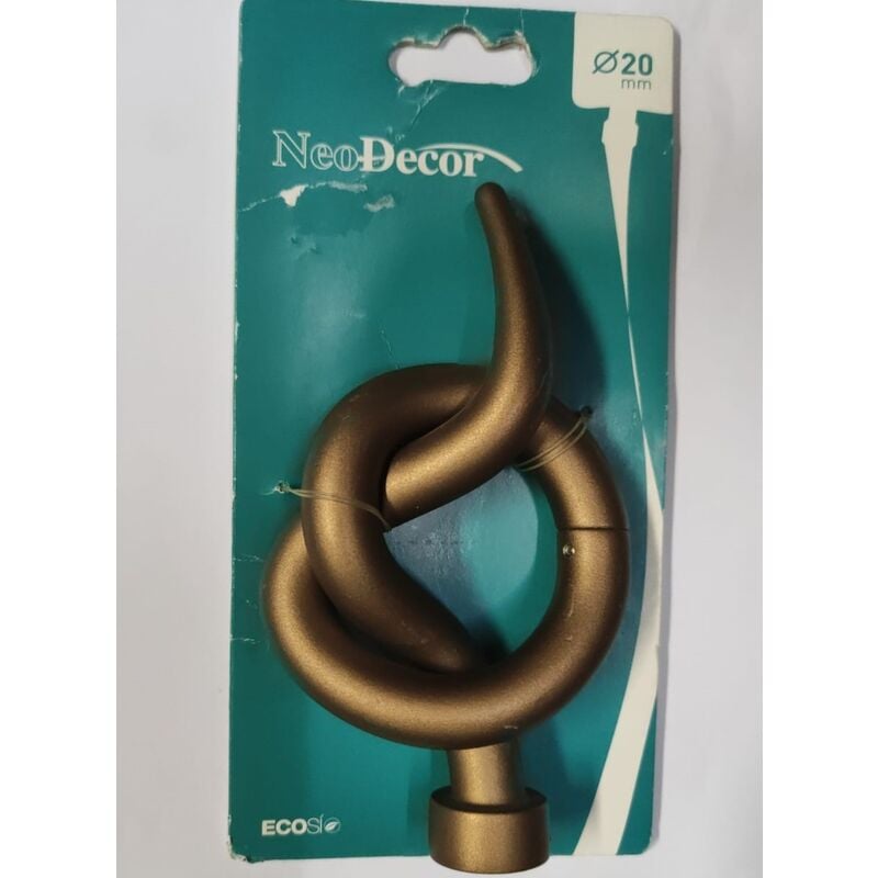 HOME CONNEXION - NEODECOR - FINALE PER BASTONE TENDE PROVENZA BRONZO  DIAMETRO 20MM A NODO