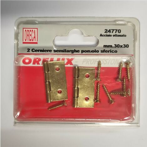ORECA - CERNIERA SEMILARGA CON POMOLO SFERICO 30X30MM 2PZ