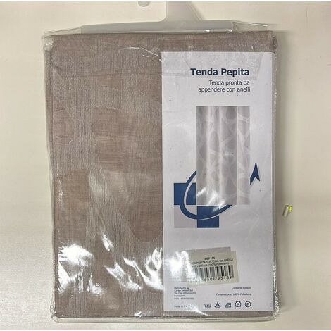 SWISH HOME COLLECTIONS - TENDA CON ANELLI PEPITA 140X280 CM TORTORA