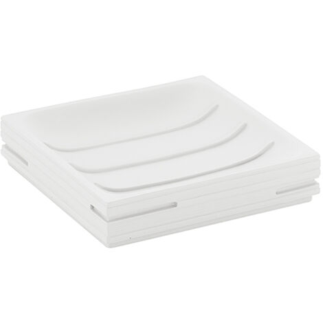 GEDY - PORTASAPONE QUADROTTO BIANCO IN RESINA