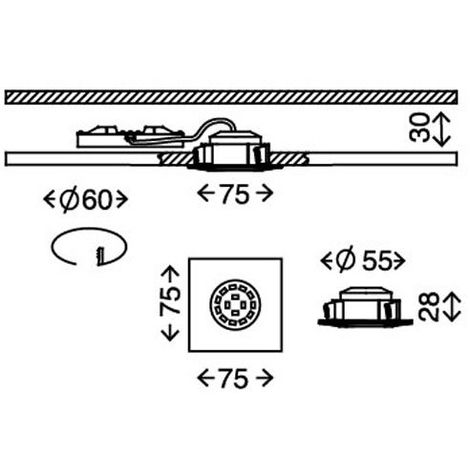 Faretto da incasso per cartongesso 35W 230V UGR<19 TRICOLOR 3000k