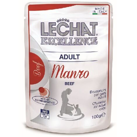 Lechat Excellence Bocconcini in busta 100gr - Adulto, Manzo