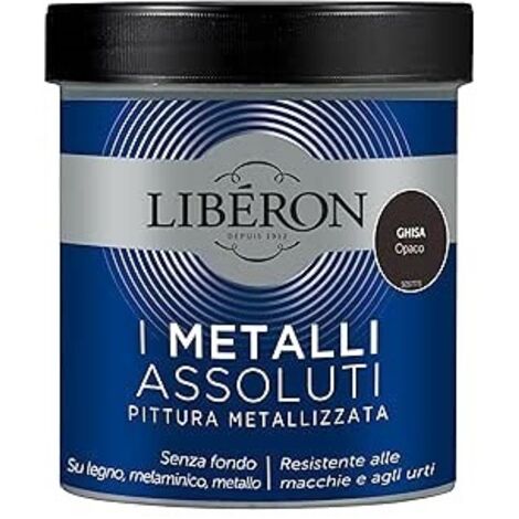 Pittura Metallizzata Liberon I Metalli Assoluti 500ml Ghisa Opaco