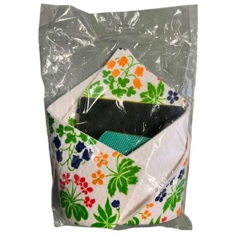 SET PANNO CUCINA SPUGNA 2 FIBRE
