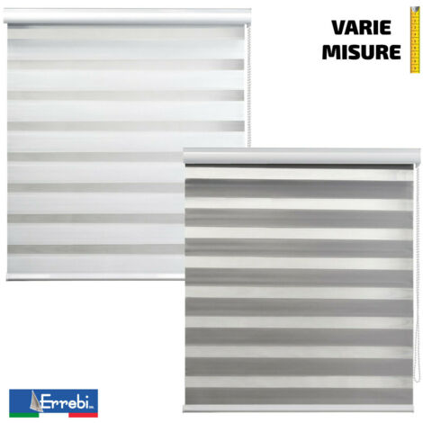 Tenda a Rullo Oscurante con Cassonetto Zebra Ombreggiante Tende Finestra Errebi - Colore: Grigio - Dimensioni: 140 x 250 cm