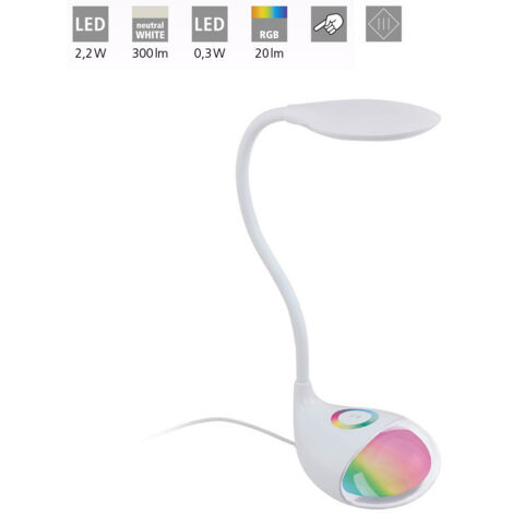 Lampada Da Tavolo Moderna Cabado 1 Policarbonato Bianco Luce Led Integrato 2,4W (1/5)