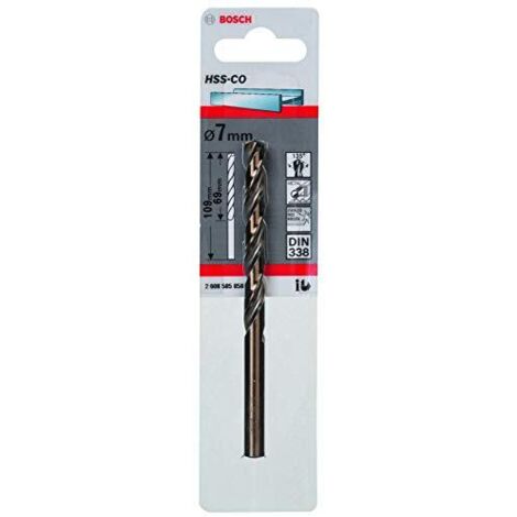 Bosch Accessories 2608585858 HSS Punta a spirale per metallo 7 mm Lunghezza totale 109 mm Cobalto DIN 338 Alberino cili