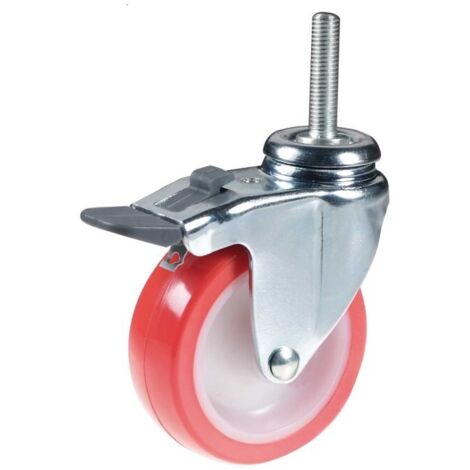 Ruota piroettante Masidef in poliuretano e poliammide con perno passante max 40 kg Ø 50 mm
