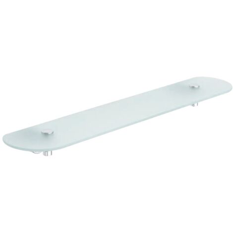 METAFORM - MENSOLA IN VETRO SATINATO OPACO CON SUPPORTO COLORE BIANCO ENJOY A04