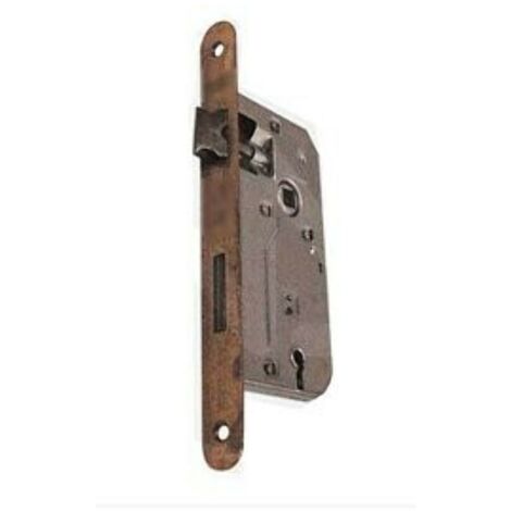 AGB - SERRATURA DA INFILARE PER PORTE INTERNE (B10) PATENT PICCOLA D70 F20 E40 CON BORDI TONDI - BRONZATA