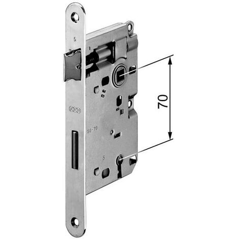 AGB - SERRATURA DA INFILARE PER PORTE INTERNE (A33) PATENT PICCOLA D70 F20 E40 CON BORDI TONDI - OTTONE