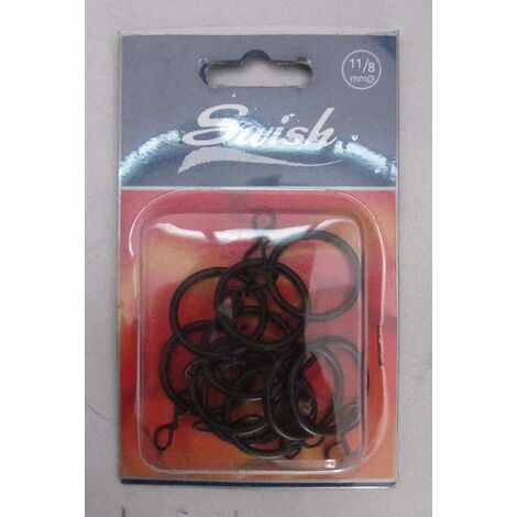 SWISH - 10 PEZZI - ANELLI CON GANCIO PER TENDE Ø8/11MM - COLORE NERO OPACO