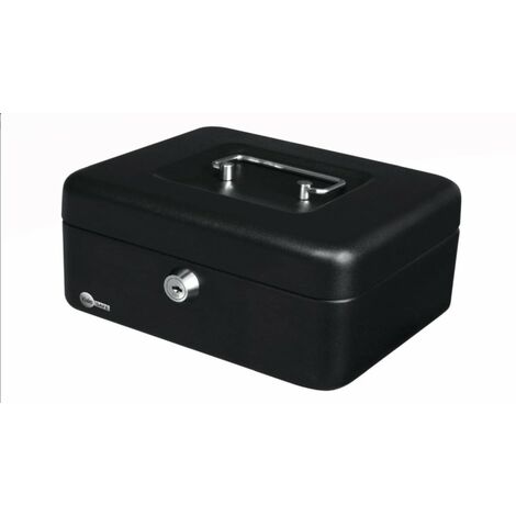 TECHNOMAX - CASSETTA PORTAVALORI RETTANGOLARE 200x160x90MM CON SERRATURA - COLORE NERO
