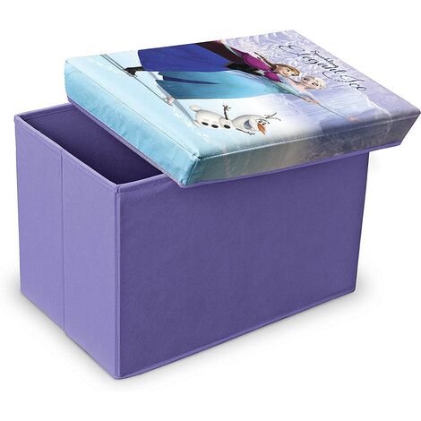 DOMOPAK - POUF CON COPERCHIO LIVING PER ORGANIZZAZIONE CAMERETTA 49x31x31CM - RAPPRESENTAZIONE CARTONE CARS- FROZEN- ALLA RICERCA DI DORY