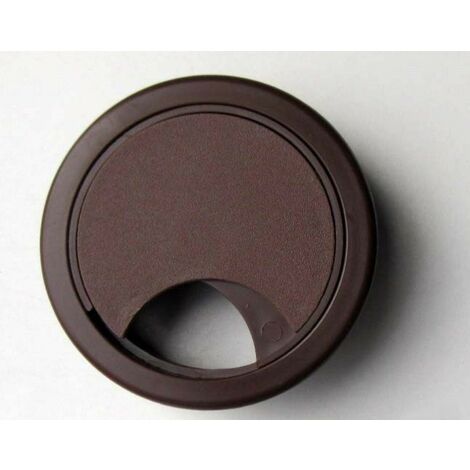 PASSACAVO REGOLABILE PER SCRIVANIA Ø60MM- IN PLASTICA COLORE MARRONE
