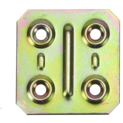 4 PEZZI - PIASTRINE NERVATE FORATE PER GIUNZIONE MOBILI 40x40MM - IN ACCIAIO TROPICALIZZATO - ANGOLI TAGLIATI