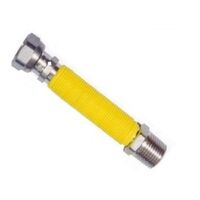 TUBO FLESSIBILE ED ESTENSIBILE PER GAS 65/125MM - RACCORDO 3/4 - IN ACCIAIO  INOX - COLORE GIALLO