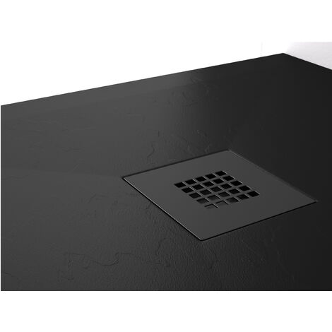 Receveur de douche Résine PLES Noir RAL 9005(grille coloure) - 70x80 cm