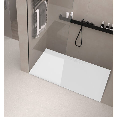Receveur de douche Resine RIVER Blanc (grille coloure) - 70x150 cm - Grille + Valve OFFERTE (1/4)