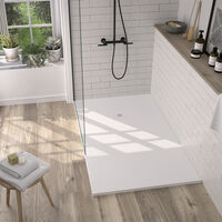 Receveur de douche Resine LAKE Blanc (grille coloure) - 70x130 cm - Grille + Valve OFFERTE