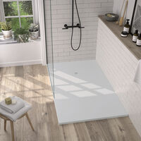 Receveur de douche Resine LAKE Gris (grille coloure)- 80x190 cm - Grille + Valve OFFERTE
