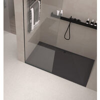 Receveur de douche Resine RIVER Noir (grille coloure) - 70x160 cm - Grille + Valve OFFERTE