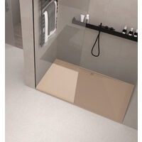Receveur de douche Resine RIVER Moka (grille coloure) - 80x180 cm - Grille + Valve OFFERTE