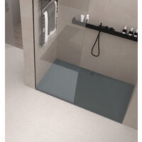 Receveur de douche Resine RIVER Anthracite (grille coloure) - 80x120 cm - Grille + Valve OFFERTE
