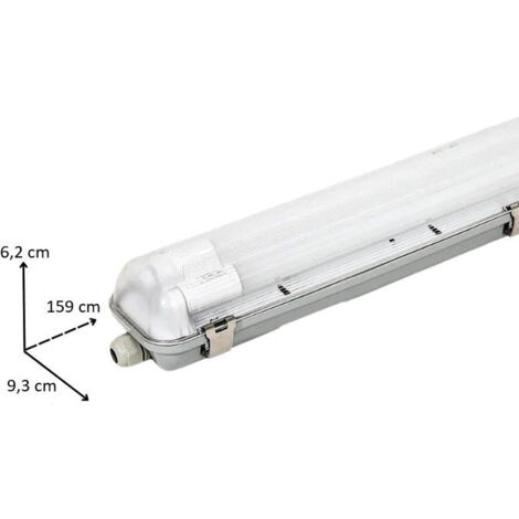 Kit de Réglette LED IP65 + 2 Tube Néon LED 150cm T8 22W - Blanc