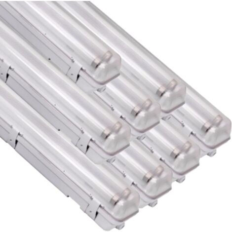 Réglette LED étanche double pour Tubes lumineuse LED T8 120cm IP65 (boitier vide) (Pack de 8) - SILAMP