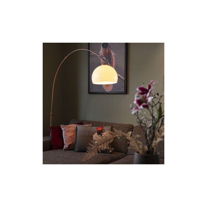 QAZQA arc-basic - Lampadaire - 1 lumière - H 176 cm - Noir