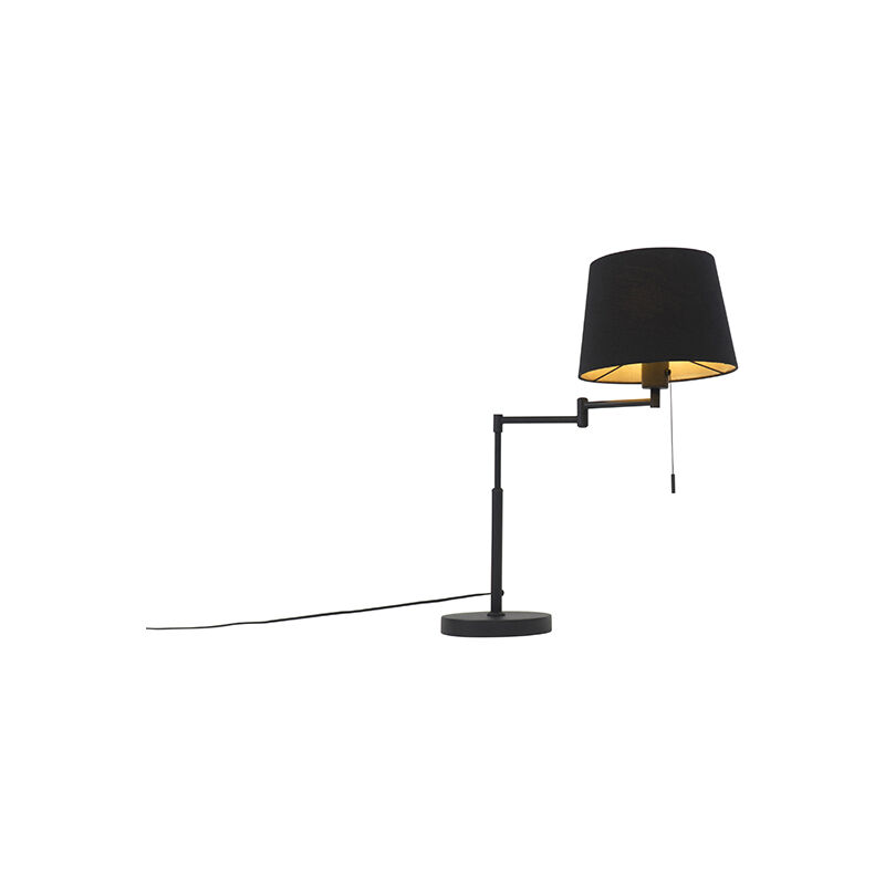 QAZQA ladas - Lampe de table bras articulé Moderne - 1 lumière - L 49.5 cm  - Noir - Moderne - Éclairage intérieur - Salon I Chambre