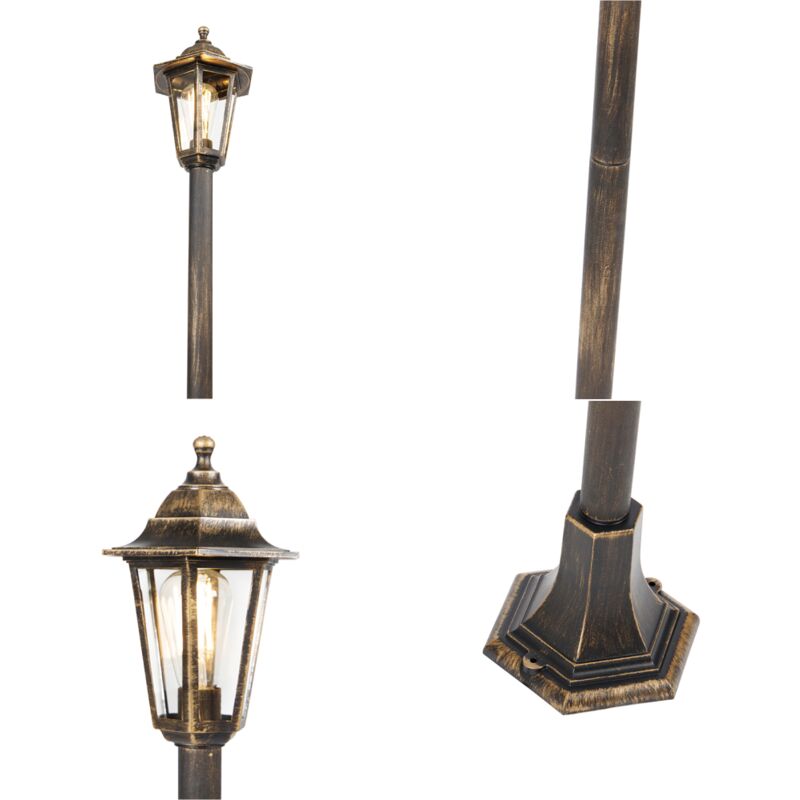 Lampe Sur Pied Extérieur QAZQA New Orleans - Lanterne Classique Noire E27 IP44