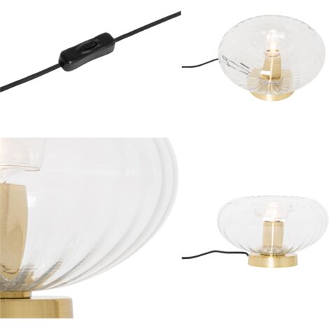 QAZQA Laura - Plafonnier - 1 Lumière - 20 Cm - Laiton - Art Deco Eclairage Interieur Salon I Chambre I Cuisine I Salle A Manger 86223580