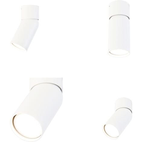QAZQA falo - LED Dimmable Spot plafond, plafonnier variateur inclus - 1 lumière - L 10.8 cm - Blanc - Moderne - éclairage intérieur - Salon I Chambre I Cuisine I Salle à manger