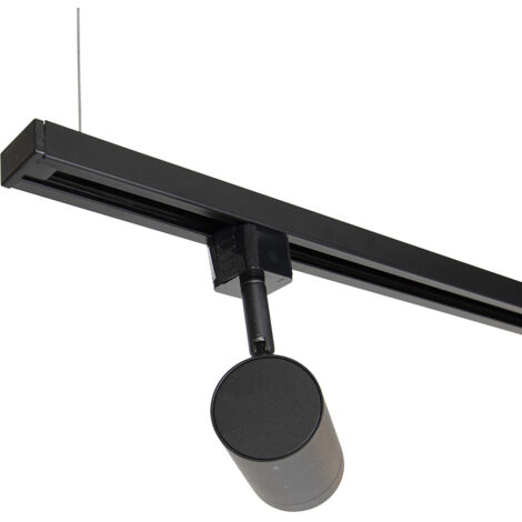Lampada A Binario 5 Faretti QAZQA JEANA - Lunghezza 286 Cm, Nera, Regolabile, Attacco GU10