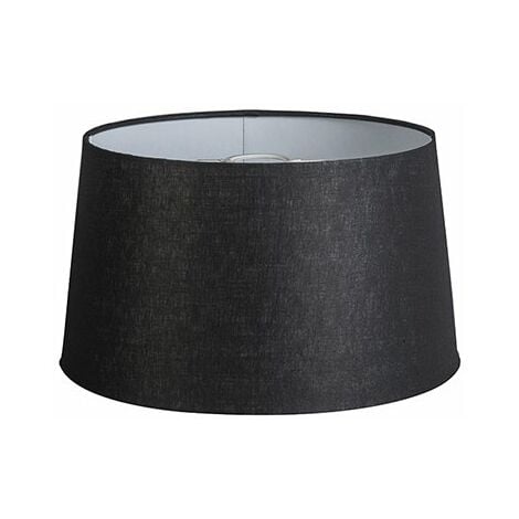 QAZQA rond schuin linnen - Abatjour - Ø 350 mm - Noir -