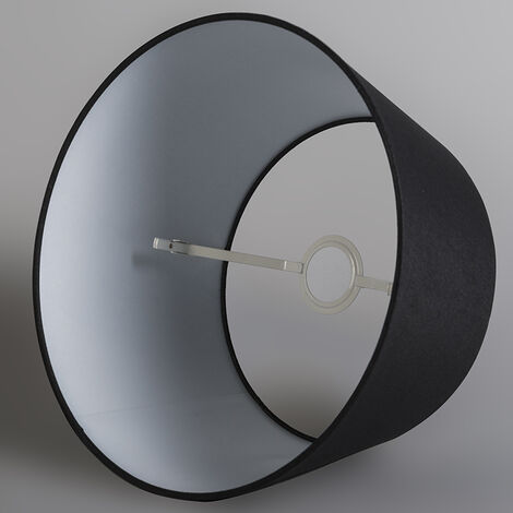 QAZQA rond schuin linnen - Abatjour - Ø 350 mm - Noir -