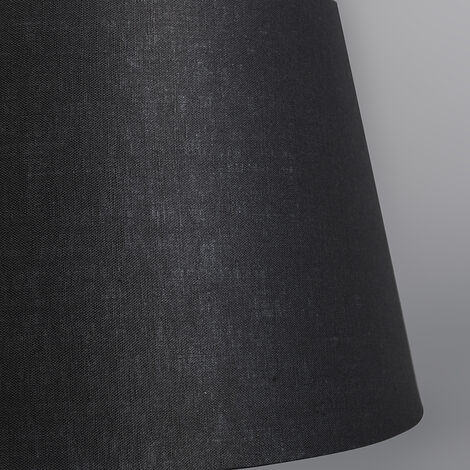 QAZQA rond schuin linnen - Abatjour - Ø 350 mm - Noir -