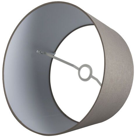 QAZQA rond schuin linnen - Abatjour - Ø 450 mm - Taupe -