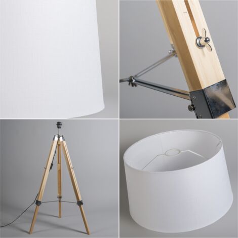 QAZQA tripod - Lampe sur pied réglable - 1 lumière - H 1515 mm - Marron - Rustique - éclairage intérieur - Salon I Chambre I Cuisine I Salle à manger