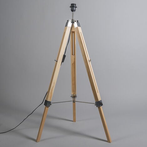 QAZQA tripod - Lampe sur pied réglable - 1 lumière - H 1515 mm - Marron - Rustique - éclairage intérieur - Salon I Chambre I Cuisine I Salle à manger