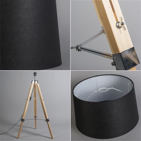 QAZQA Tripod 45 R - Lampe sur pied réglable - 1 lumière - H 1515 mm - Blanc - Rustique - éclairage intérieur - Salon I Chambre I Cuisine I Salle à manger