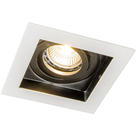 QAZQA carree - Spot encastrable Moderne - 1 lumière - L 103 mm - Blanc - Design,Moderne - Éclairage intérieur - Salon I Chambre I Cuisine I Salle à manger - Blanc
