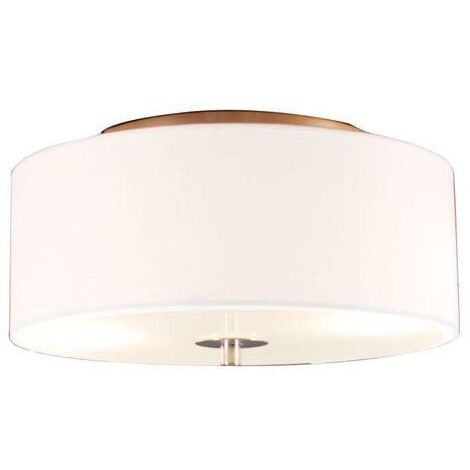 Qazqa – Plafonnier d'intérieur moderne avec abat-jour crème – 2 lumières E27 – Ø 300 mm – IP20 – Dimmable avec variateur externe