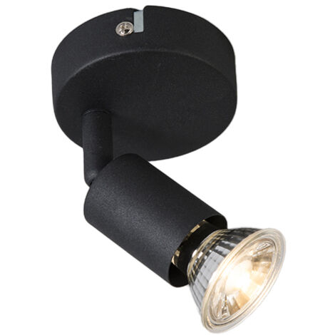 QAZQA jeany - Spot plafond, plafonnier - 1 lumière - L 80 mm - Noir - Moderne - éclairage intérieur - Salon I Chambre I Cuisine I Salle à manger