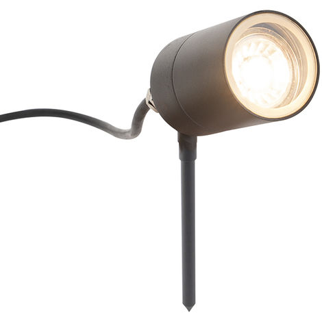 Qazqa hortus - LED Eclairage exterieur avec detecteur de mouvement Moderne  - 1 lumière - Ø 215 mm - Noir - Moderne - Éclairage intérieur